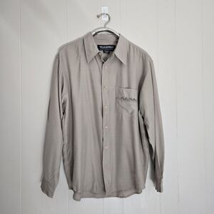 Pelle Pelle By Marc Buchanan Vintage Button Up Shirt Military Utilitarian Tan L